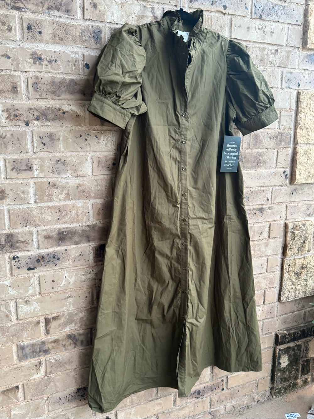 Tuckernuck Hyacinth House Olive Green Ruffle Collar Louisa Maxi Dress Size Large - Picture 4 of 13